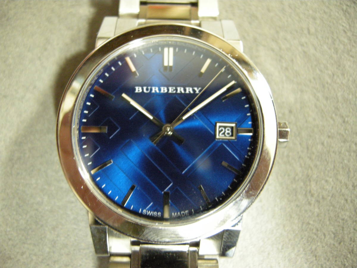 【中古品】バーバリー 腕時計 クォーツ BU9031 スイス製 BURBERRY メンズ 文字盤カラーブルー_画像1