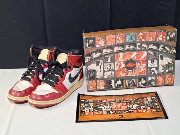 W : 85年 ナイキ エアジョーダン1 オリジナル シカゴ ロストファウンド ヴィンテージ 1985 jordan レディース 22cm？ 箱あり