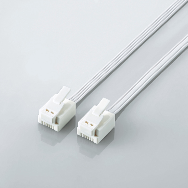  tab breaking prevention modular cable 0.5m modular outlet . home use telephone machine *FAX* modem etc. . connection is possible 6 ultimate 4 core type : MJ-T05WH