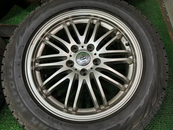 ブリヂストン　ブリザックREVOGZ　225/55R17　アルミホイール付き　4本　7J　ET48/5H　114.3　12年製　溝あり　スタッドレスタイヤ_画像2