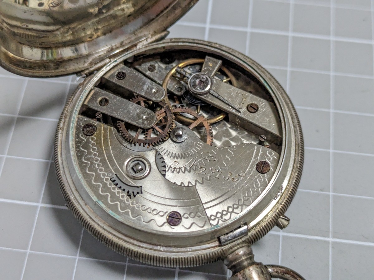 稼働品 商館時計 懐中時計 手巻き スモセコ ポーセリン　銀無垢 機械式 ホーロー アンティーク_画像5
