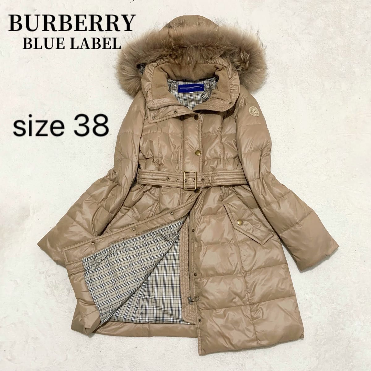 BURBERRY バーバリーブルーレーベル ダウンコート 2way キャメル ノバ