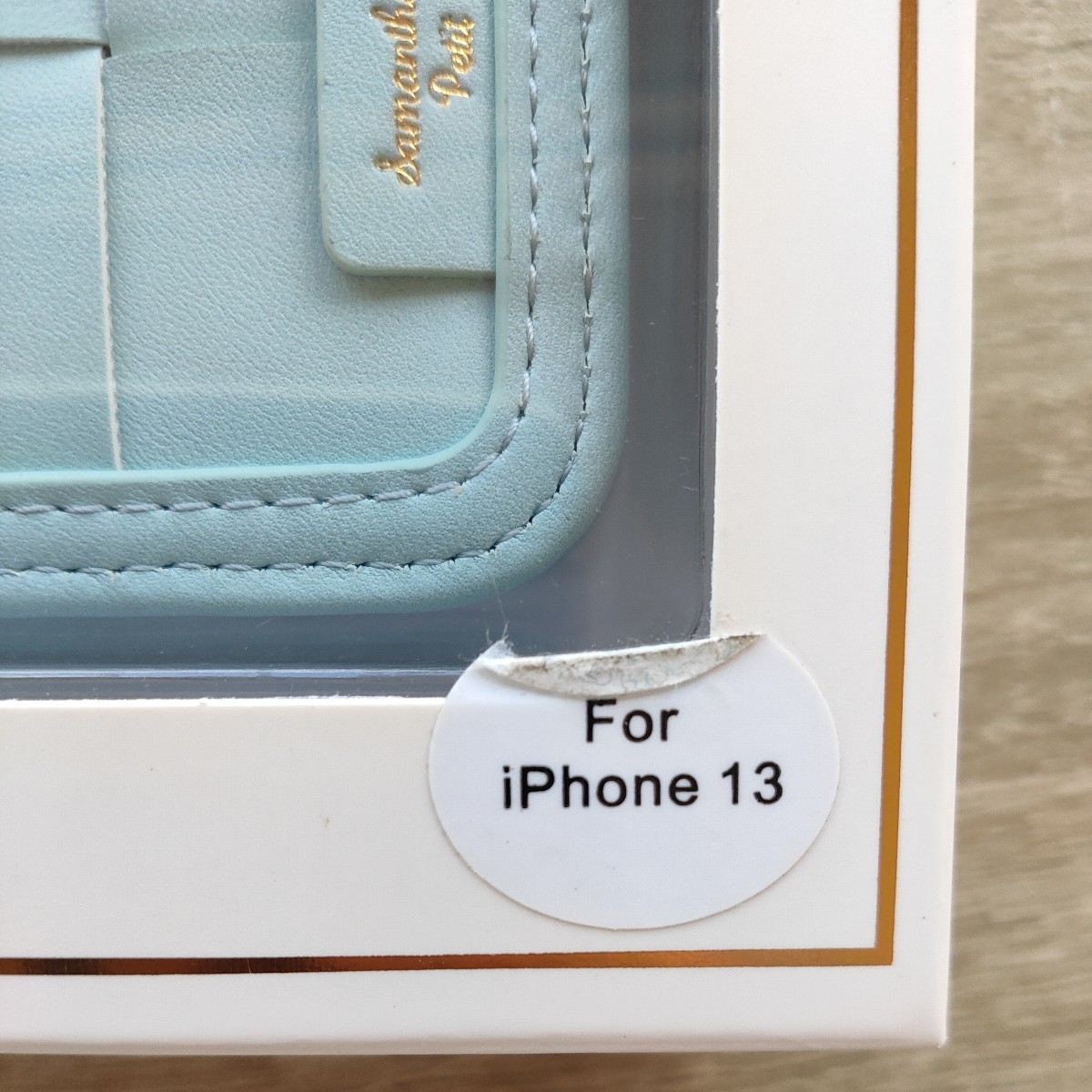 新品 サマンサタバサプチチョイス iPhone13ケース メッシュデザイン ライトブルー スマホケース 手帳型 アイフォン_画像8