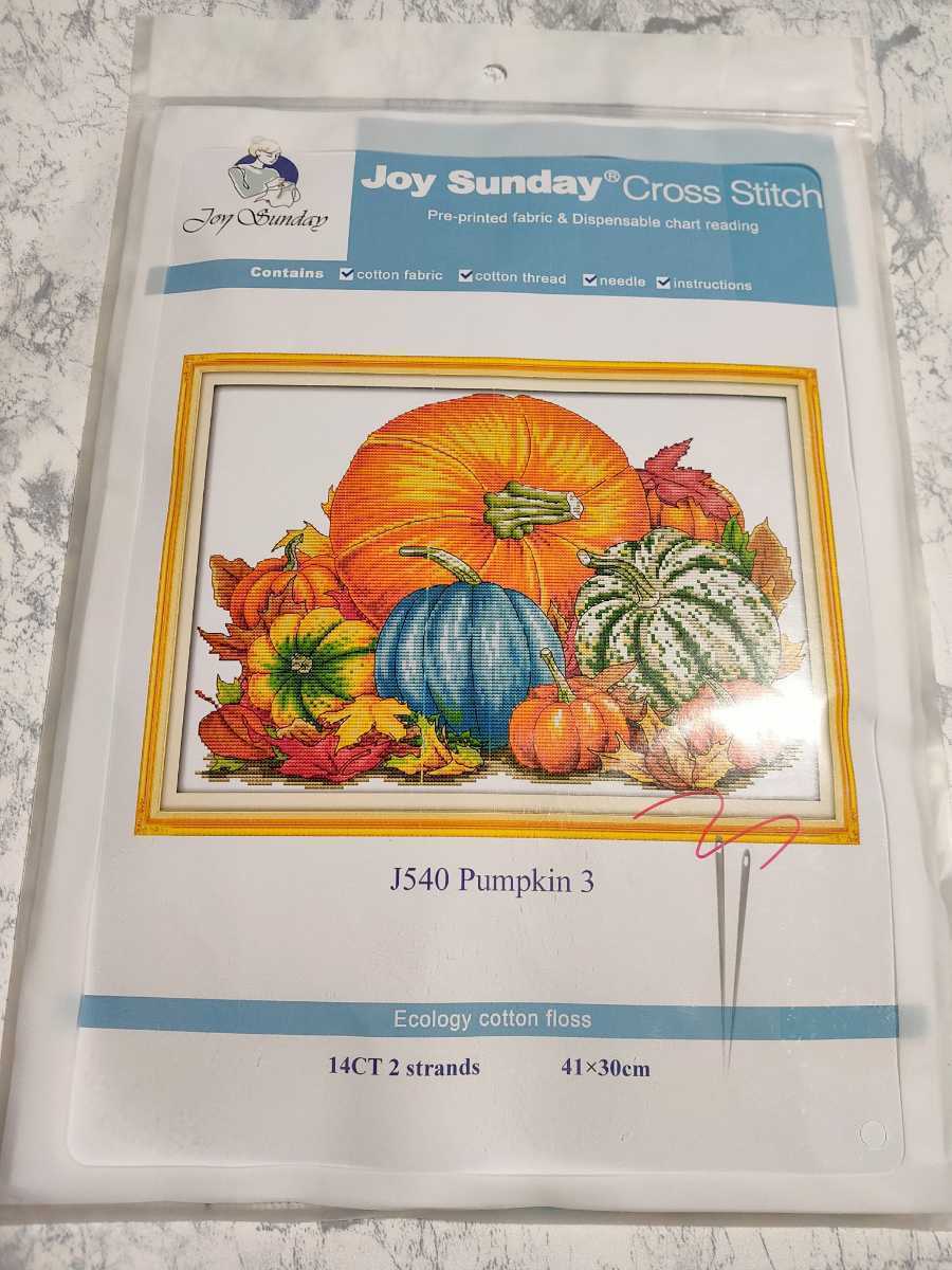 クロスステッチキット pumpkin パンプキン かぼちゃ 14CT 41×30cm 図案印刷あり 刺繍_画像2