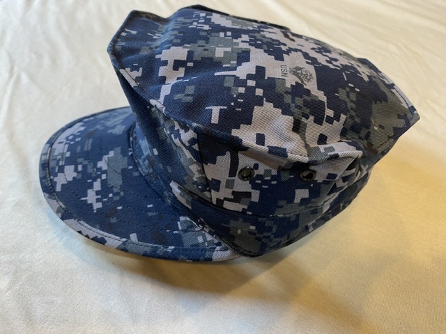 即決 新品未使用デットストック US NAVY放出品 ブルーデジカモCAP WORKING UTILITY SEKRI INK アメリカ製 横須賀よりの画像1