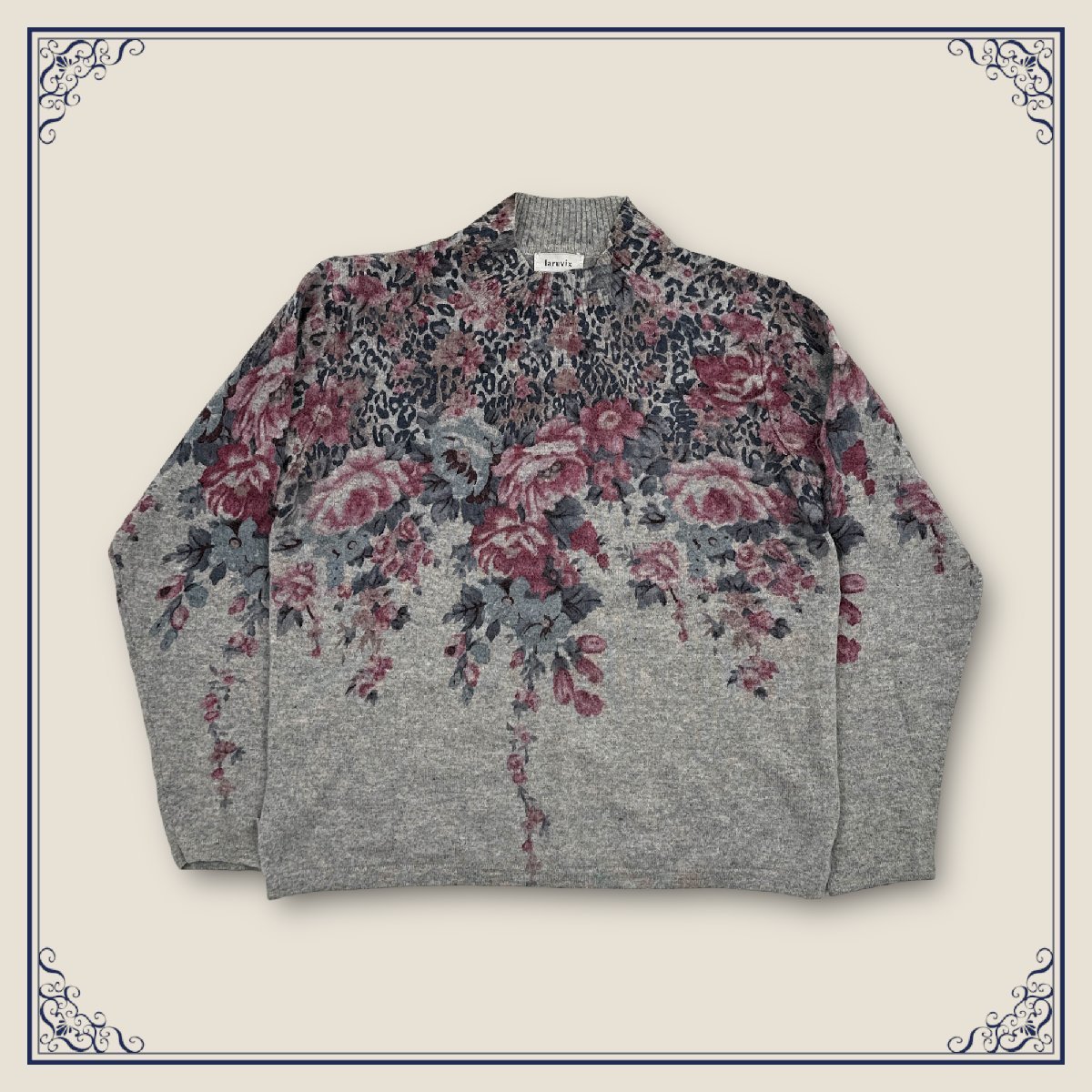 カシミヤ100%◇laruvix ラルビクス 花デザイン フローラル カシミヤ100%◇laruvix ラルビクス 花デザイン フローラル