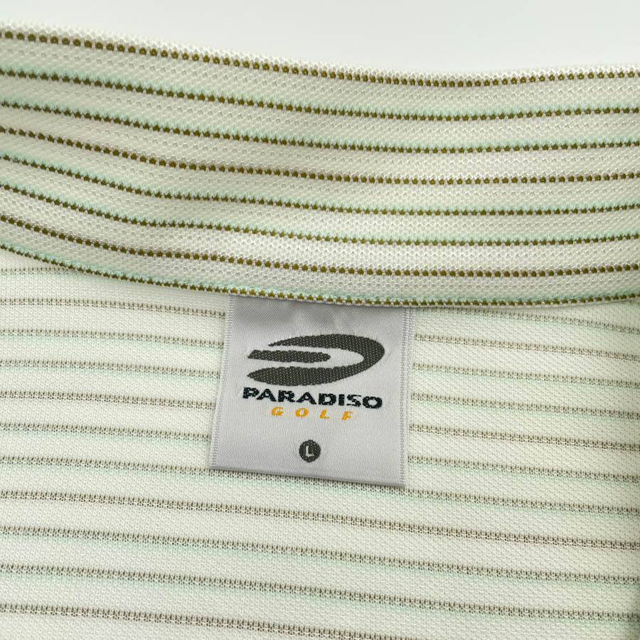 ゴルフ◆PARADISO パラディーゾ ハーフジップ 半袖 ドライ ポロシャツ Lサイズ / レディース スポーツ 日本製_画像8