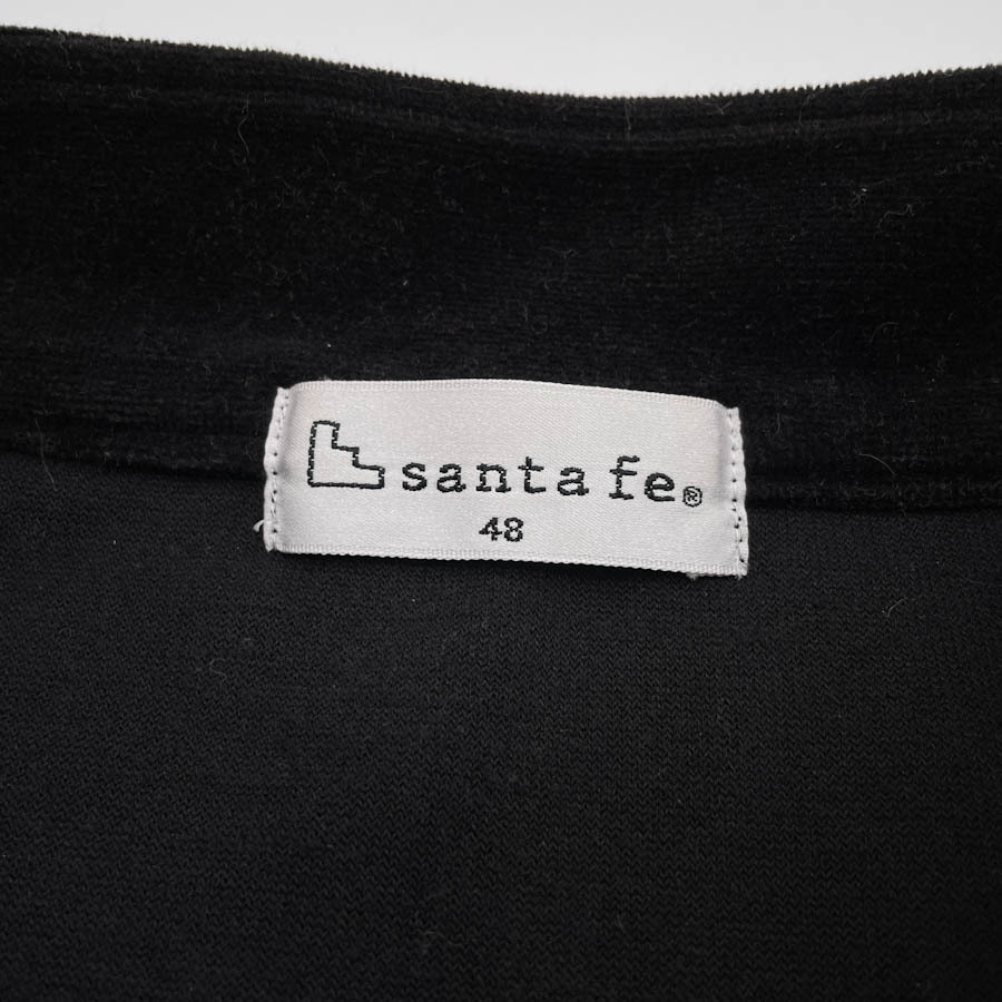 santa fe サンタフェ ジャガードニット 切替デザイン ハーフジップ フリース シャツ 48 日本製_画像7