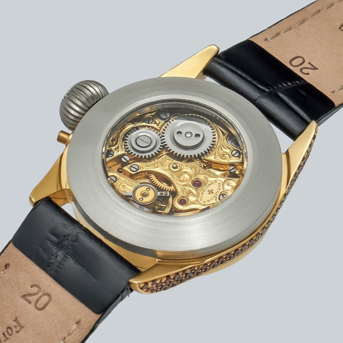 アンティーク Marriage watch VACHERON & CONSTANTIN 懐中時計をアレンジした35mm のメンズ腕時計 半年保証 手巻き スケルトン_画像4