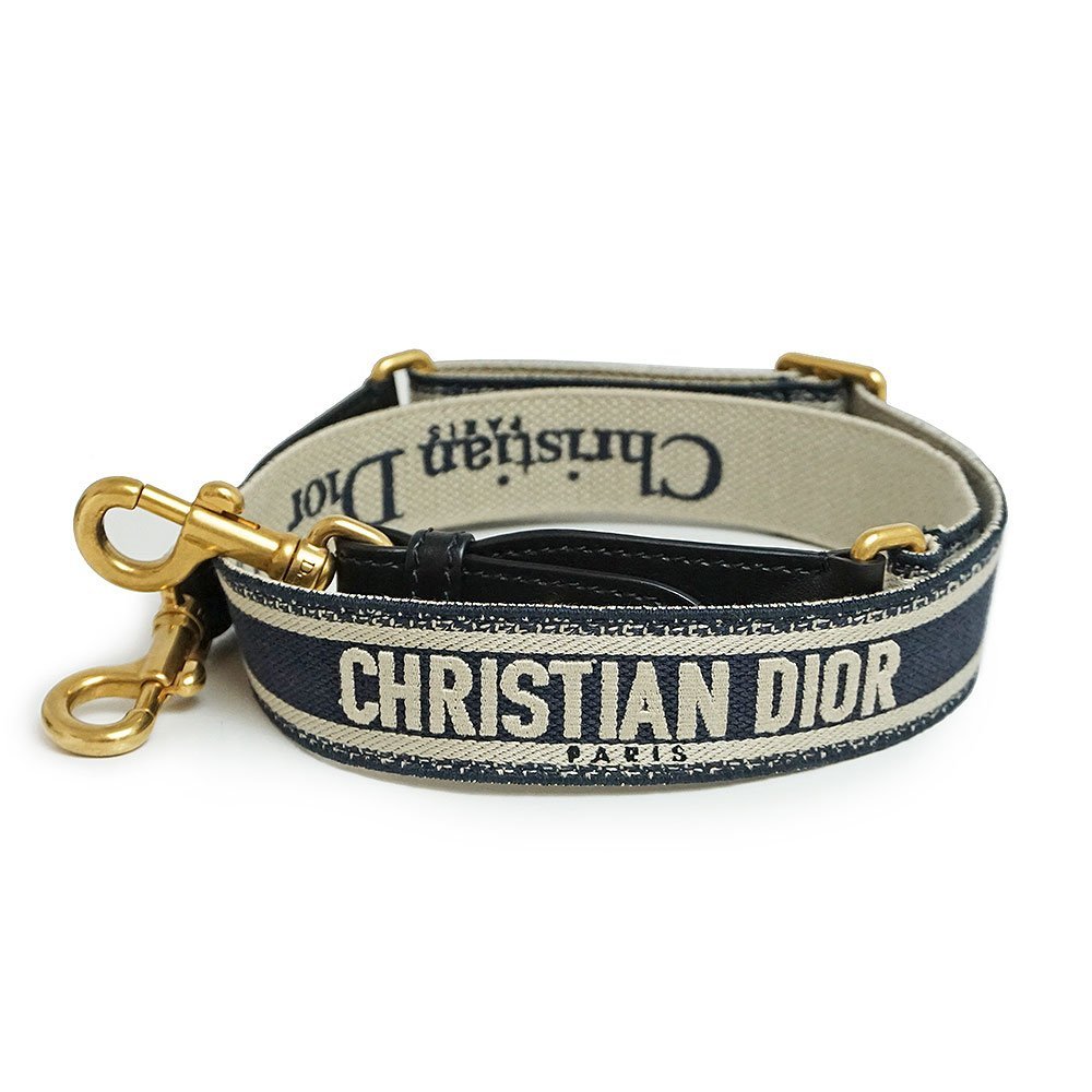 （新品・未使用品）クリスチャンディオール Christian Dior PARIS エンブロイダリー ショルダーストラップ ブルー ブラック S8553CBTE 箱付