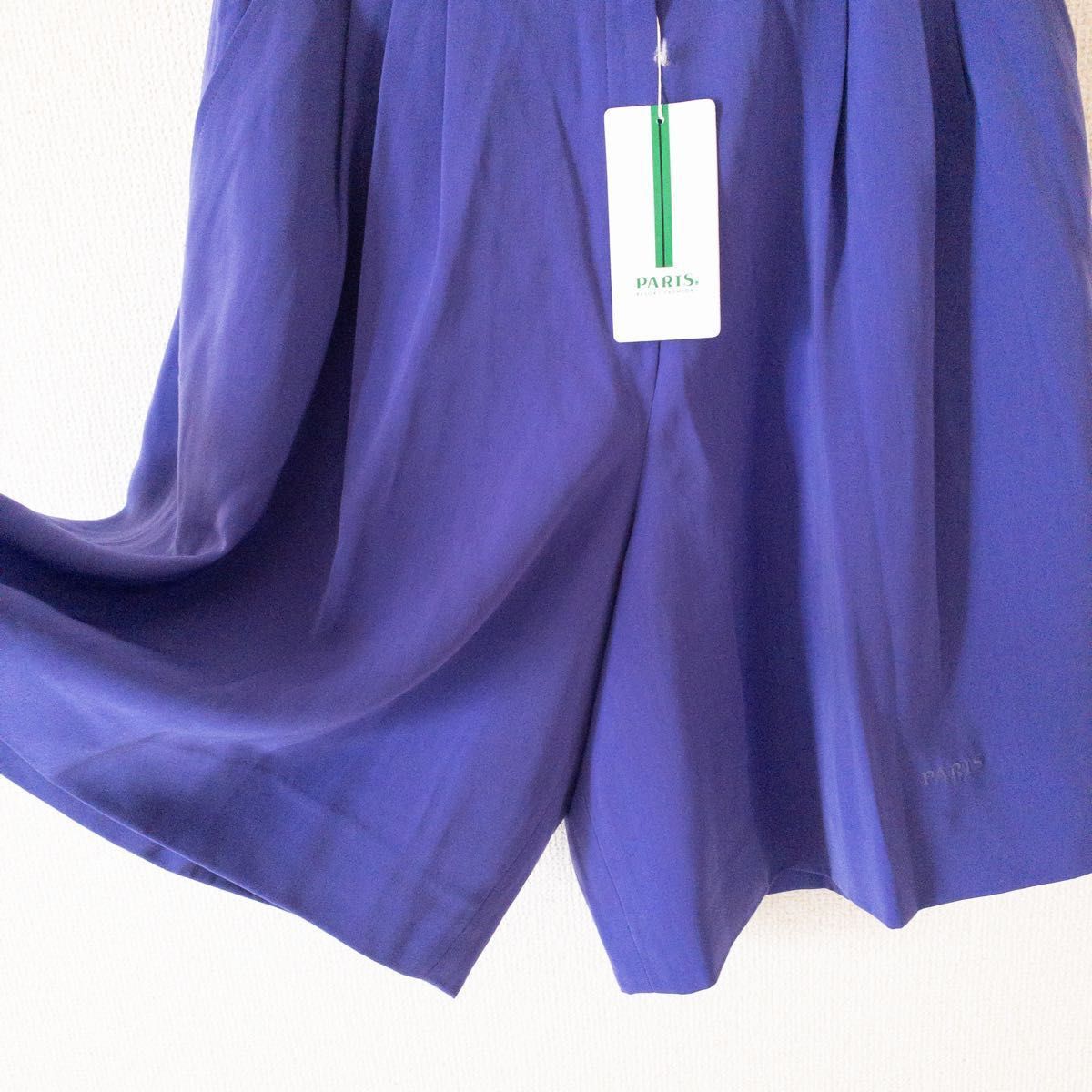 【新品未使用】PARIS キュロット ハーフパンツ ゴルフウェア 青 紫  定価18000円 日本製