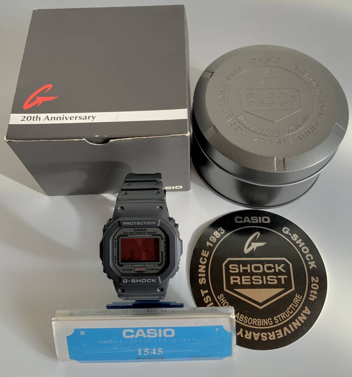 25%OFF】 CASIO G-SHOCK 未使用 美品 20周年記念モデル DW-5000ML-1JF