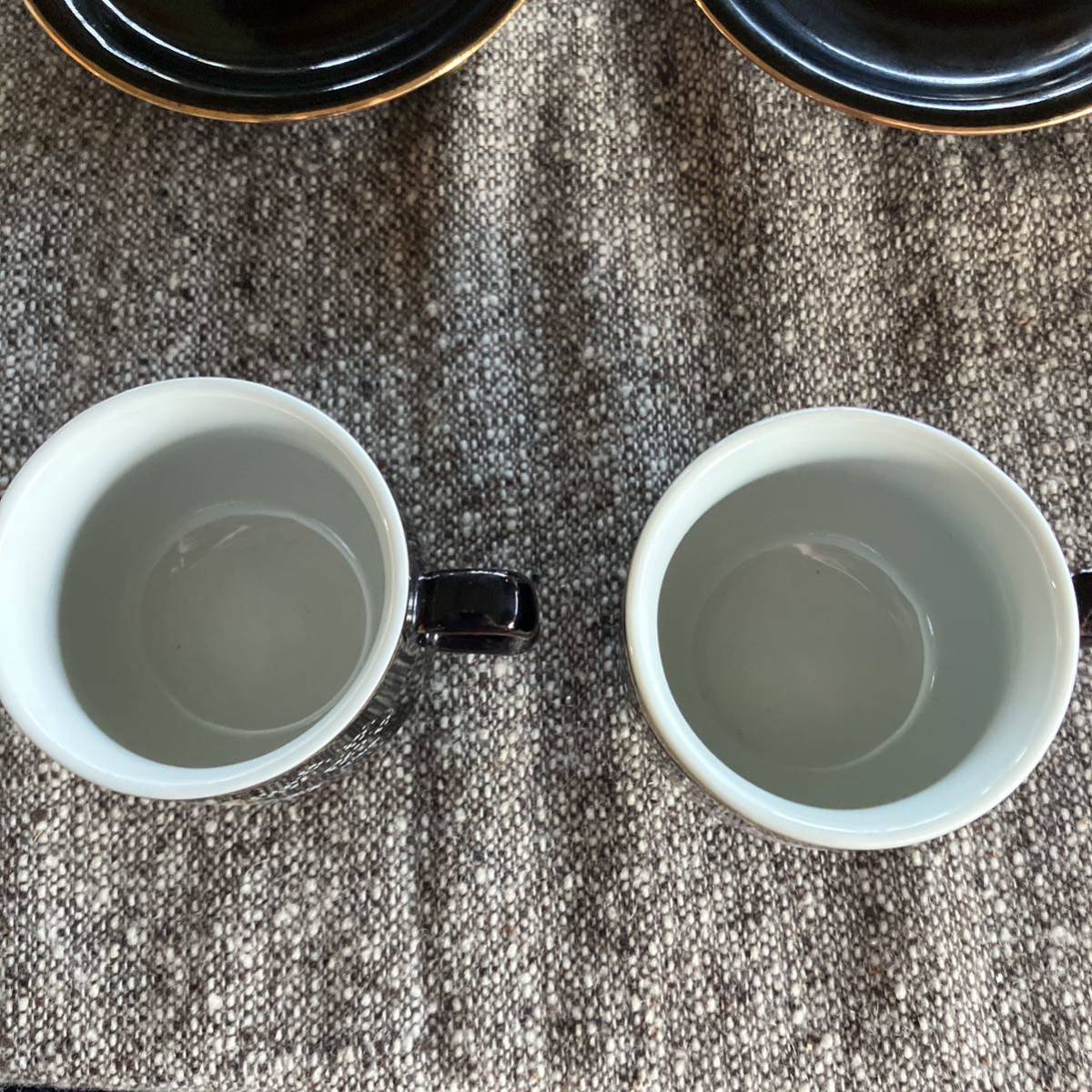 九谷焼 九光陶器 カップアンドソーサー コーヒー 紅茶 2客 黒 九谷焼 九光陶器 カップアンドソーサー コーヒー 紅茶 2客 黒