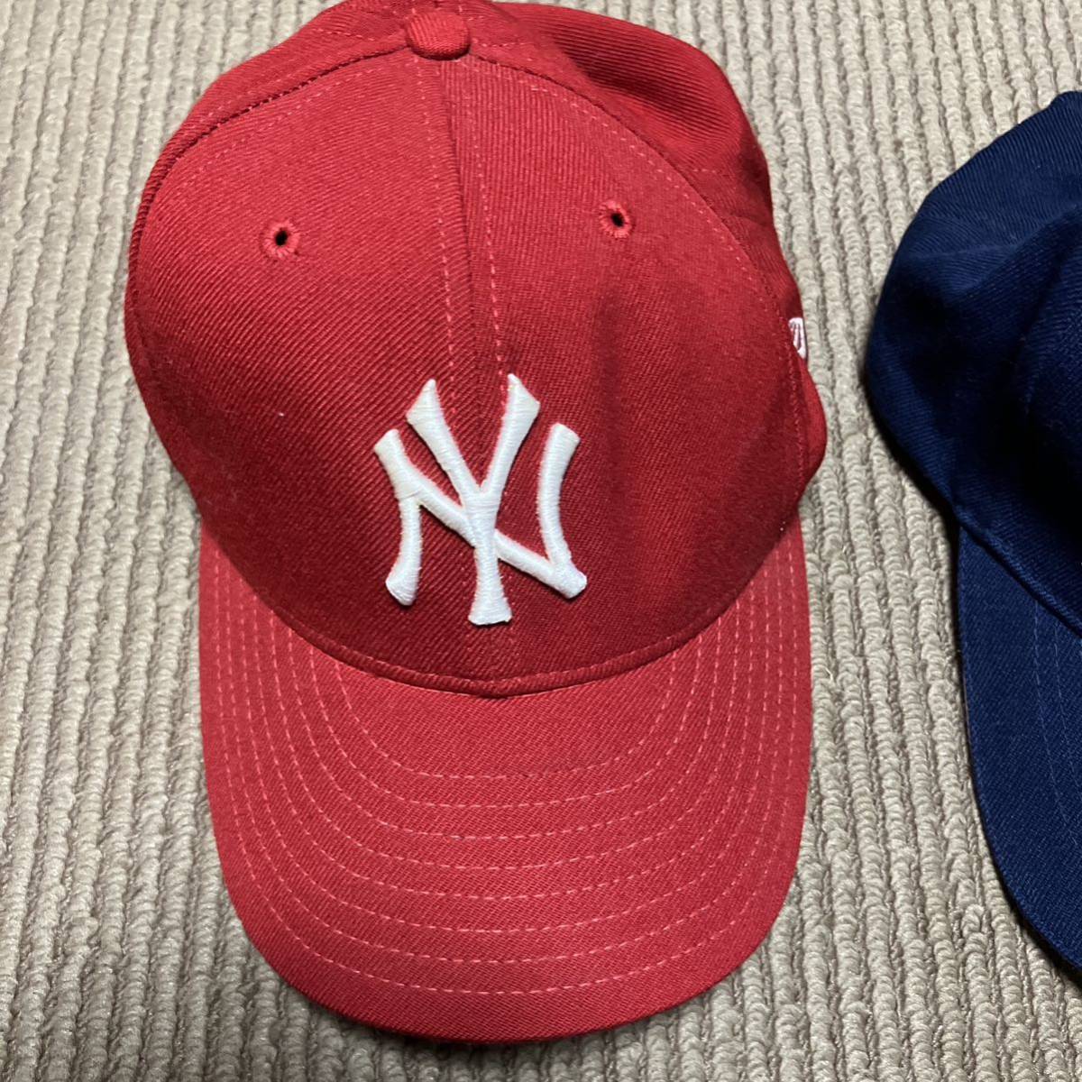 USA製 80s New Era 59fifty 赤 キャップ ヤンキース キャップ帽子 ニューエラキャップ