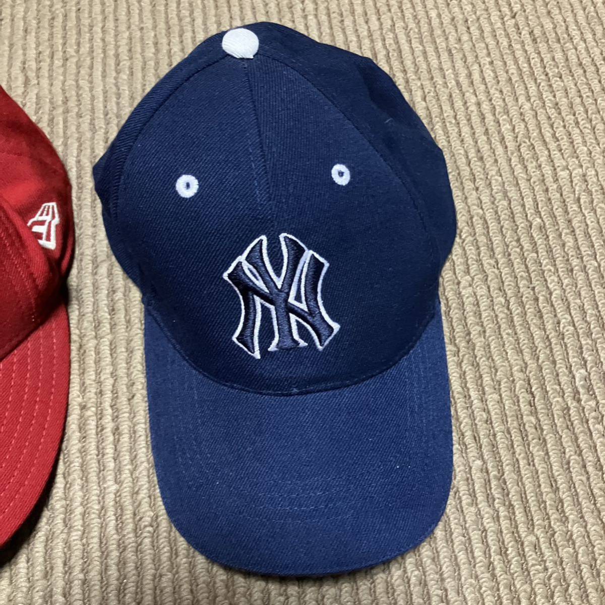 USA製 80s New Era 59fifty 赤 キャップ ヤンキース キャップ帽子