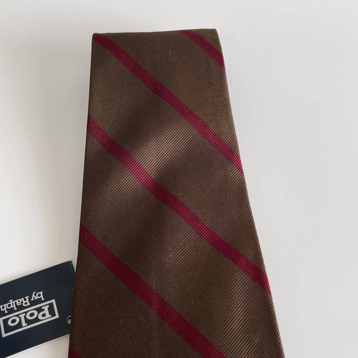 POLO by RALPH LAUREN( Polo bai Ralph Lauren ) Brown red stripe necktie new goods unused tag attaching 