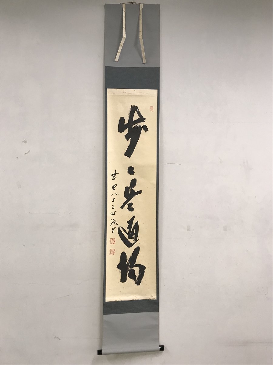 【千寿】大徳寺派 三玄院 藤井誡堂 歩々是道場 紙本 d190◆箱/茶道具/古美術/時代品/掛軸/100016919_画像2