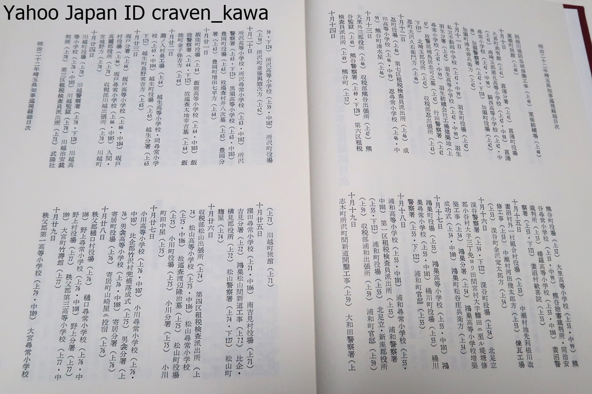 明治22年埼玉県知事巡視録/吉本富男編/埼玉新聞社/定価5000円/明治二十二年管内巡視功程・郡長答申書・明治十六年七月巡察使諮問答書_画像4