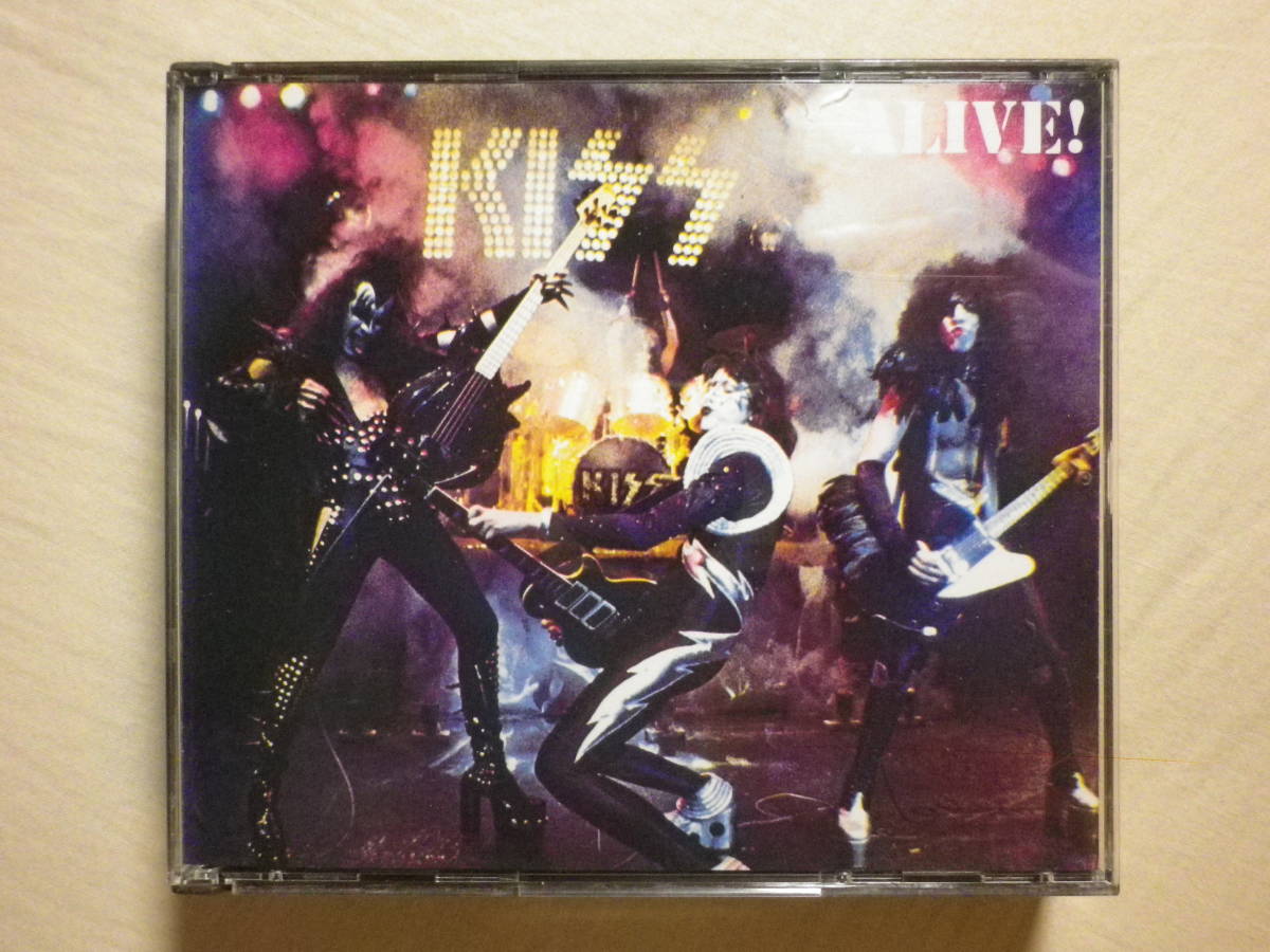 『Kiss/Alive!(1975)』(1993年発売,PHCR-4001/2,廃盤,国内盤,歌詞対訳付,2CD,ライブ名盤,Rock And Roll All Nite,Deuce,Black Diamond)_画像1