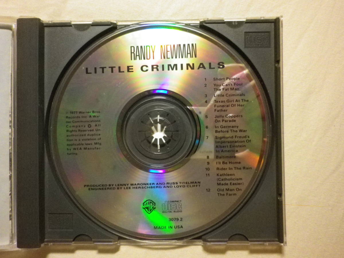 『Randy Newman アルバム4枚セット』(12 Songs,Little Criminals,Bad Love,Lonely At The Top～The Best Of Randy Newman,SSW,映画音楽,)_画像6