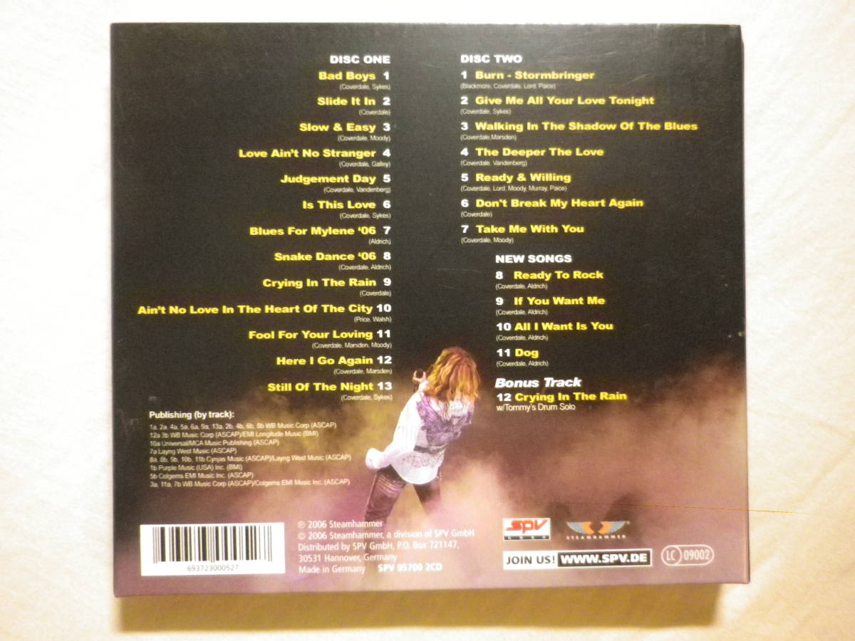 『Whitesnake/Live In The Shadow Of The Blues(2006)』(SPV 95700,ドイツ盤,2CD,ライブ音源,Digipak,Bad Boys,Burn,Here I Go Again)_画像2