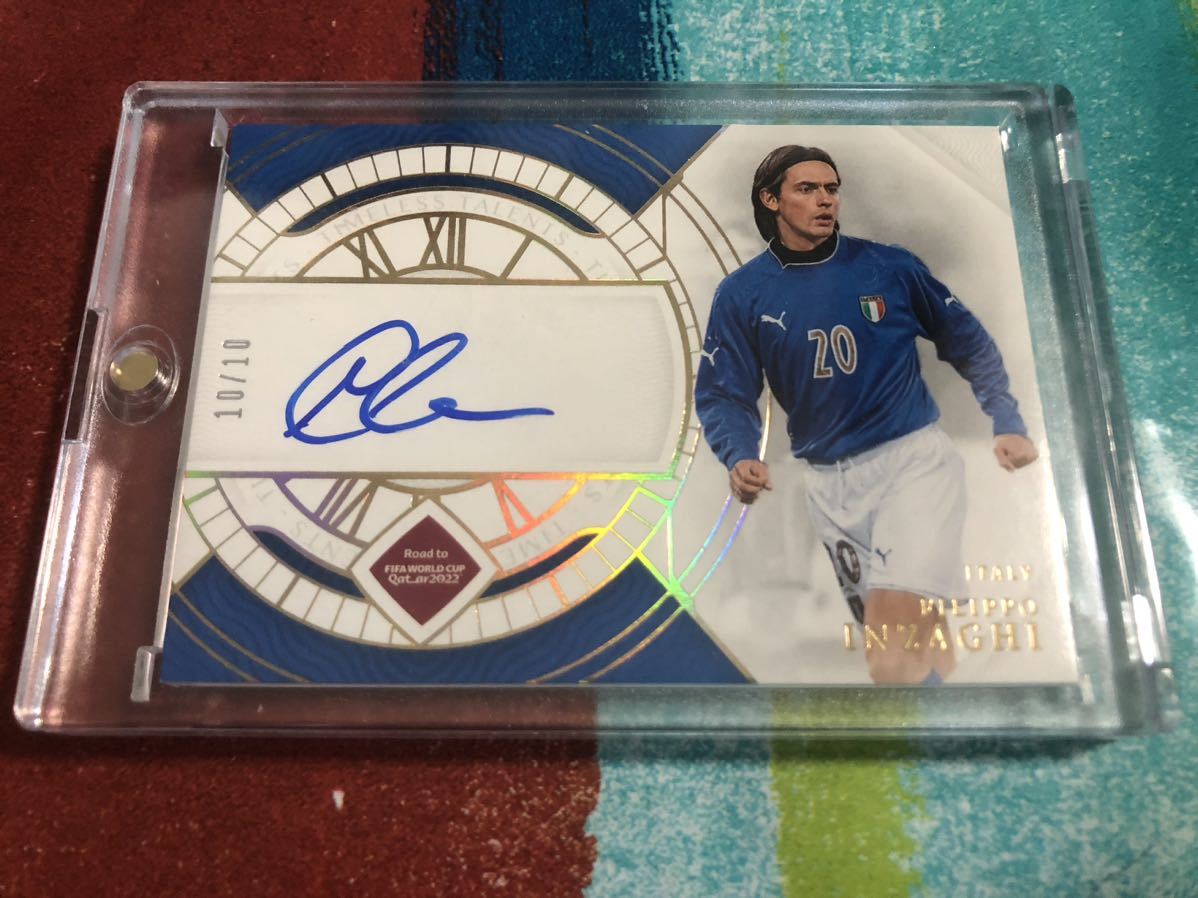 10/10 フィリッポインザーギ PANINI NATIONAL TREASURES ITALY FILIPPO INZAGHI イタリア代表 オンカード 直筆サイン