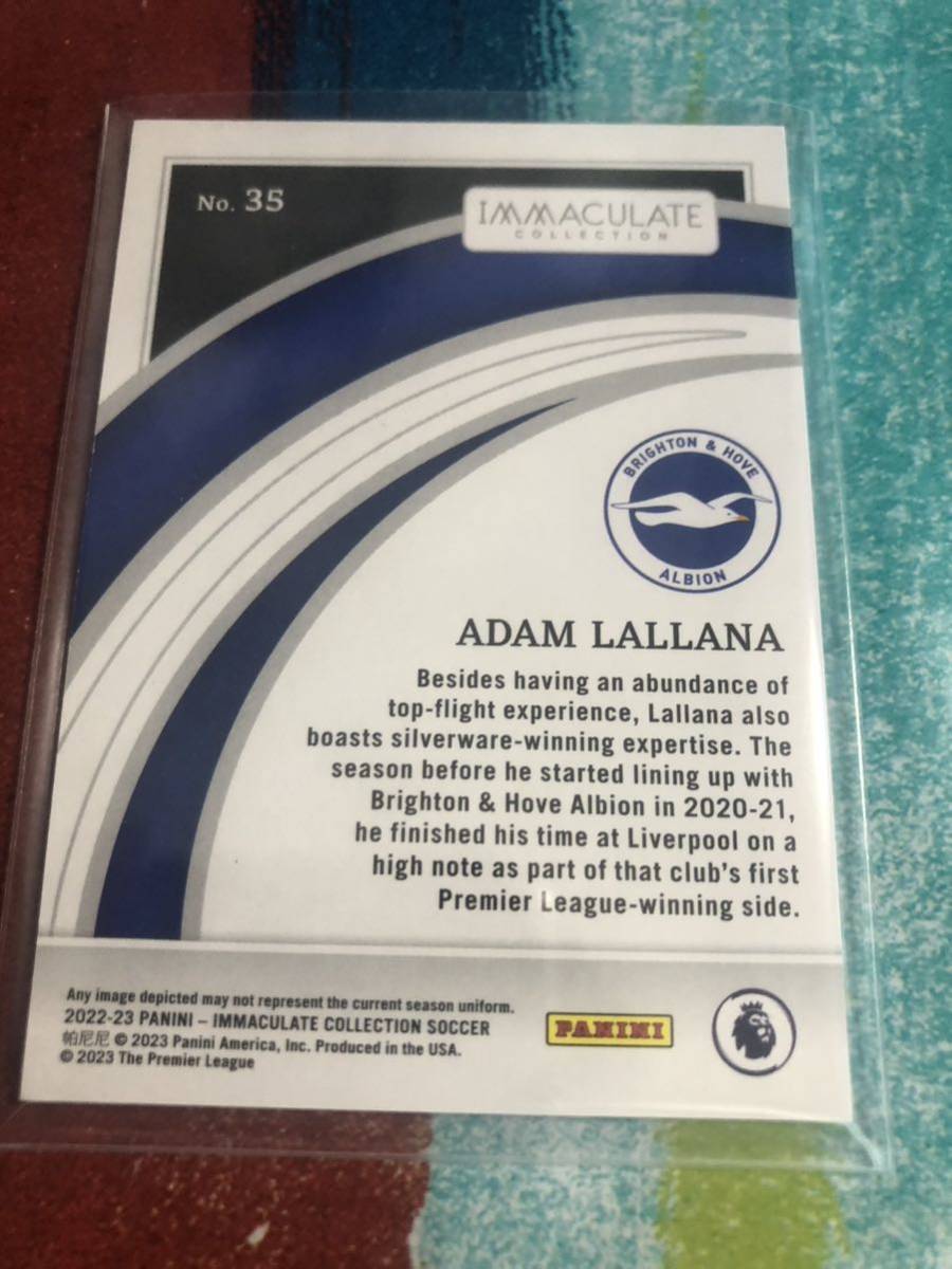 33/75 アダムララーナ PANINI IMMACULATE COLLECTION SOCCER BRIGHTON ADAM LALLANA ブライトン_画像2