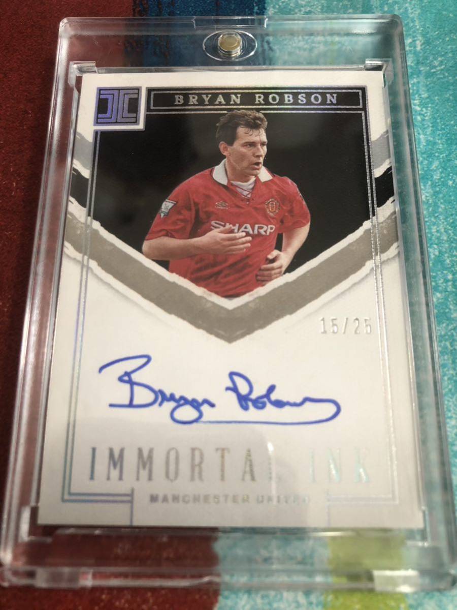 15/25 ブライアンロブソン PANINI IMPECCABLE SOCCER IMMORTAL INK MANCHESTER UNITED BRYAN ROBSON 直筆サイン オンカード_画像1