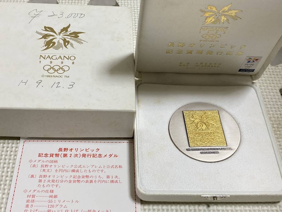 長野オリンピック記念貨幣第2次発行記念メダル 純銀メダル