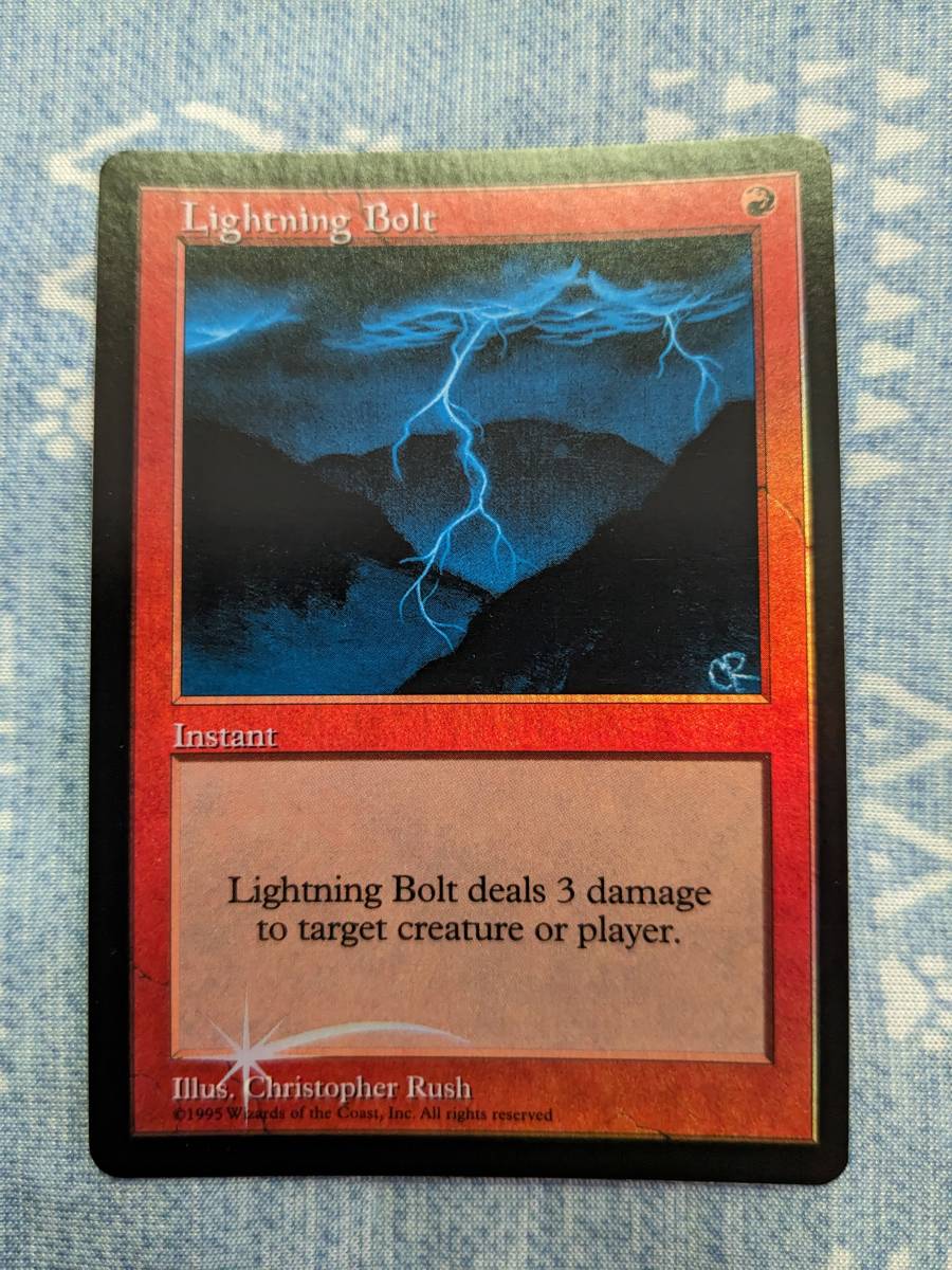 MTG　【Foil/英】稲妻/Lightning Bolt　(ジャッジ褒賞)[旧枠プロモ]_画像1