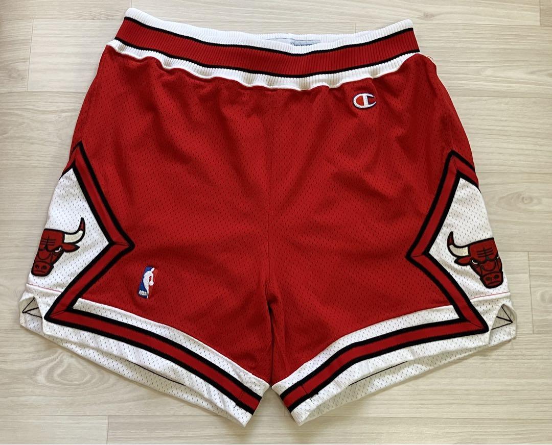 希少品 90s NBA BULLS シカゴ・ブルズ Champion チャンピオン オーセンティック バスパン ショーツ ユニフォーム 当時物 刺繍 ジョーダン