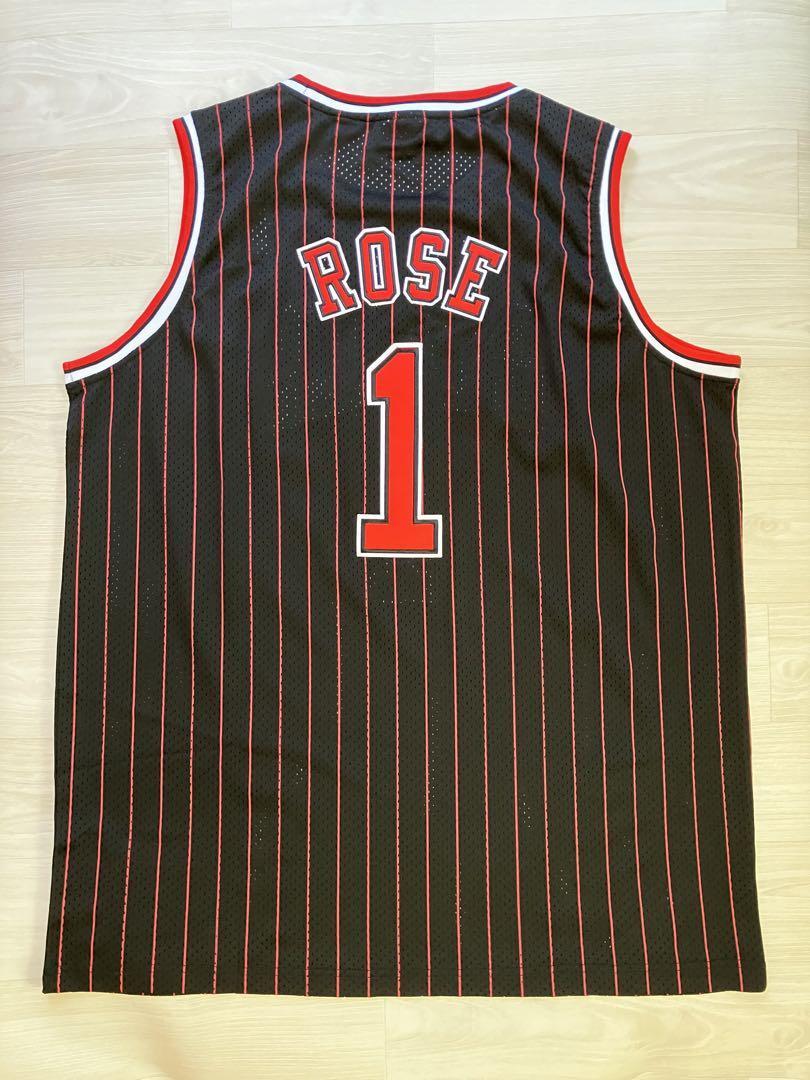 正規品】 NBA ☆未使用品 ROSE ストライプ XL 黒 ジョーダン 刺繍