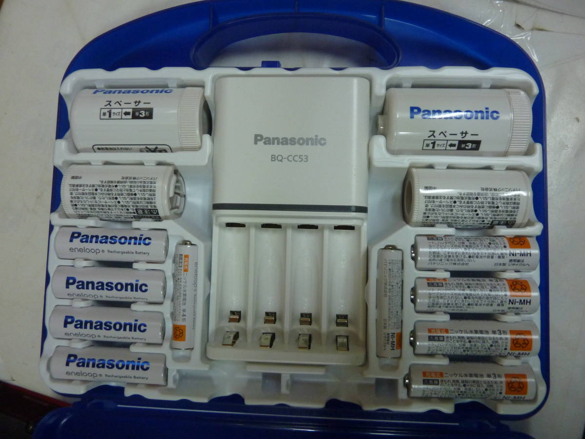 [パナソニック eneloop]ニッケル水素電池 充電池単3電池8本+単4電池2本(2本無)+充電機+単1+単2用変換スペンサーセットK-KJ53MCC84 送料無料_画像2