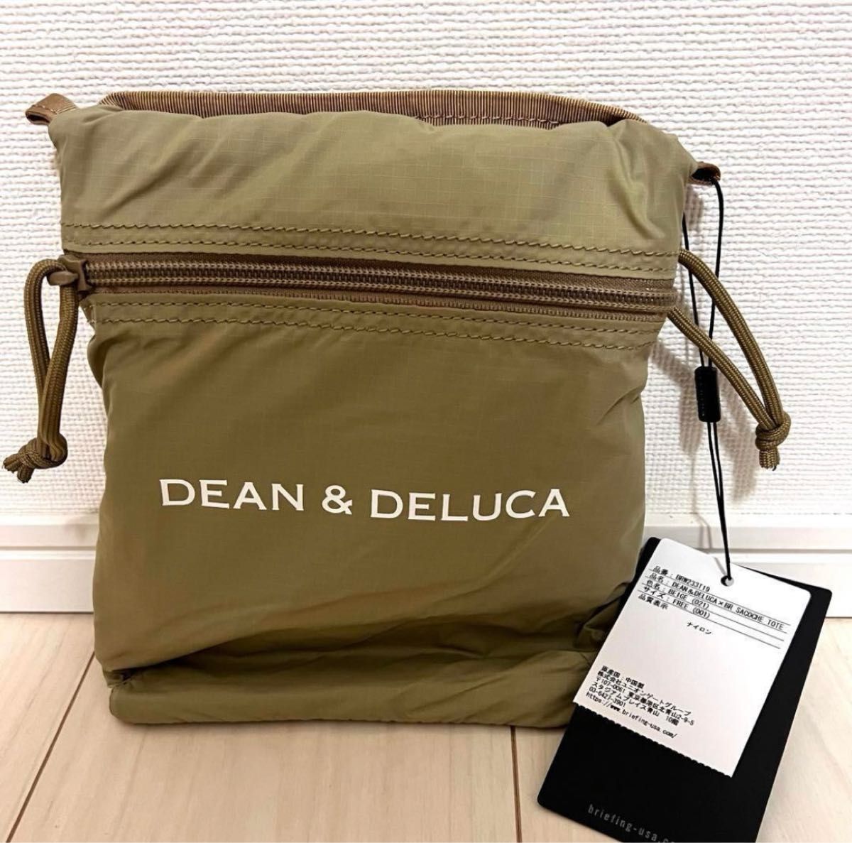 DEAN & DELUCA × BRIEFING サコッシュトートバッグ ベージュ ブラック