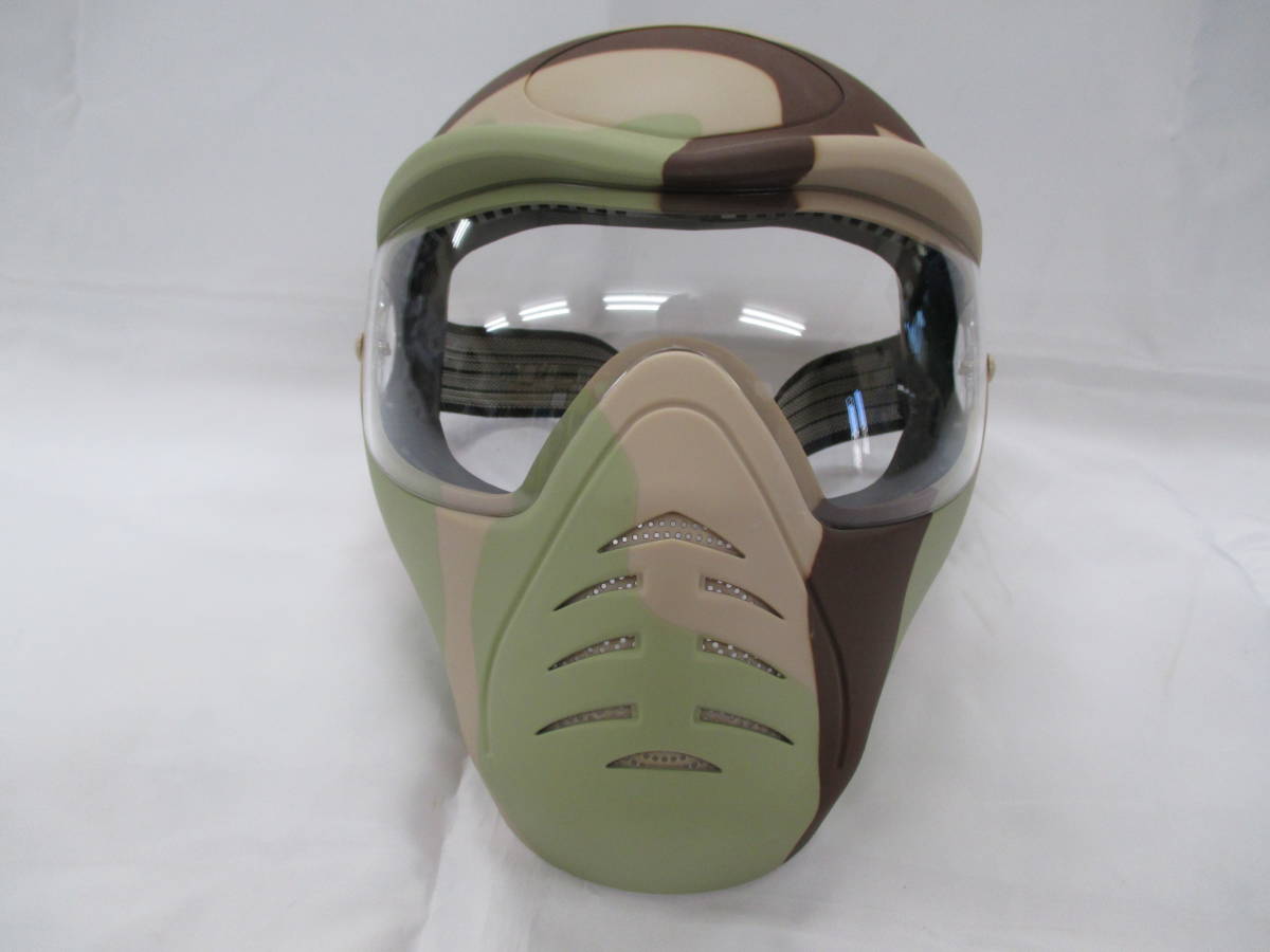 フルフェイスマスク シューティングマスク ゴーグル付き サバゲー 新品 デザート迷彩 送料無料の画像1