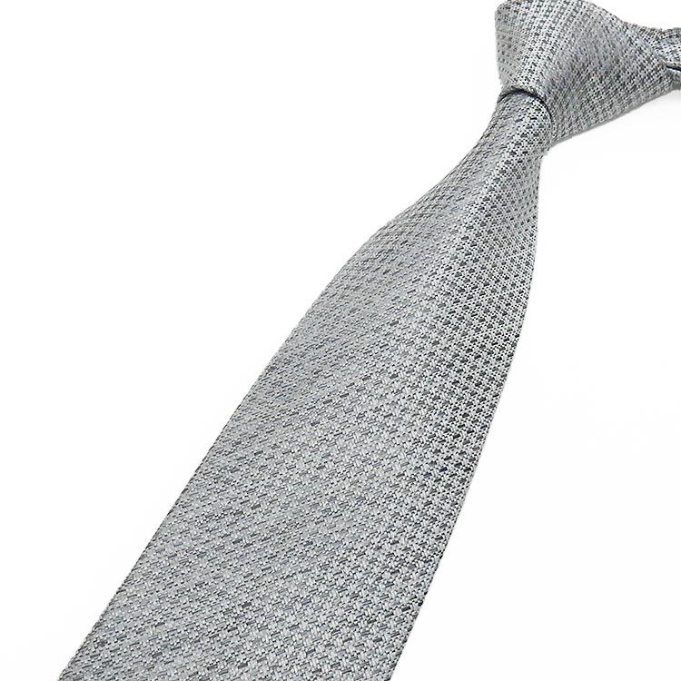 renoma　イタリア製ネクタイ　シルバー　マイクロチェック風　シルク100％　メール便可　レノマ REN05_画像3