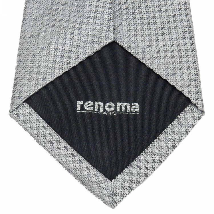 renoma　イタリア製ネクタイ　シルバー　マイクロチェック風　シルク100％　メール便可　レノマ REN05_画像5