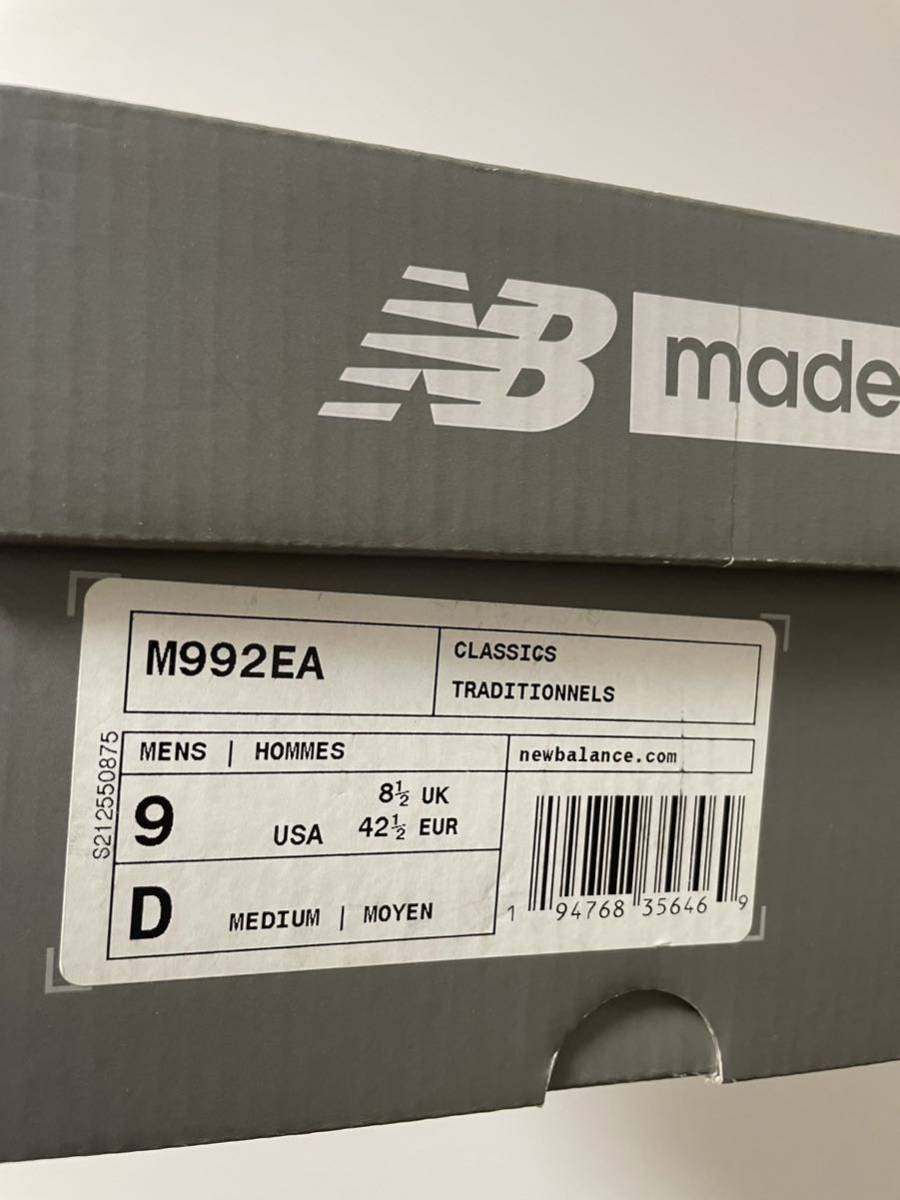 NEW BALANCE 2021年製 M992EA Triple Black トリプルブラック NEW BALANCE 2021年製 M992EA Triple Black トリプルブラック