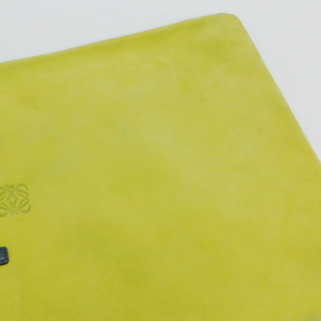 LOEWEロエベ ハンドバッグ トートバッグ アナグラム型押し スエード 黄色 スペイン製 良品 正規品の画像8