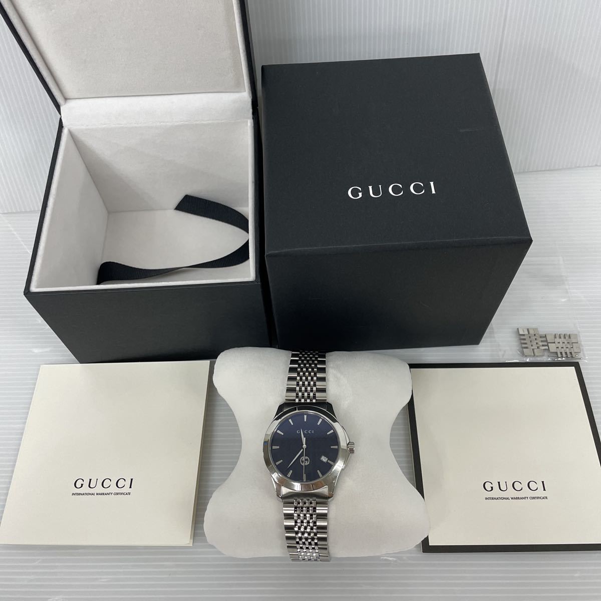 愛用 GUCCI クォーツ サファイヤガラス YA1264106 G-タイムレス 腕時計