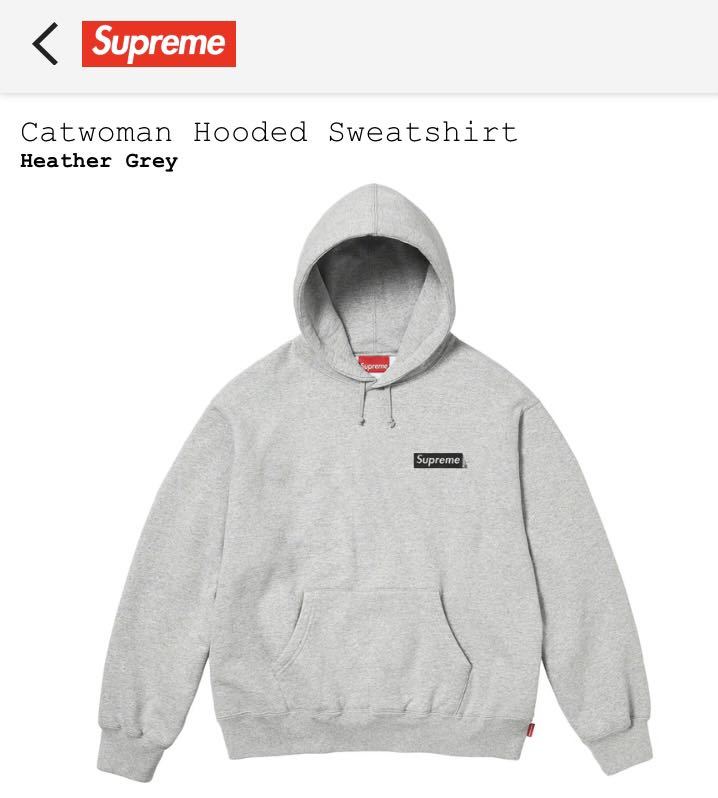 Supreme Catwoman Hooded Sweatshirt Heather Grey /M シュプリーム キャットウーマン フーディー スウェットシャツBox Logo Sticker付 Tee_画像2