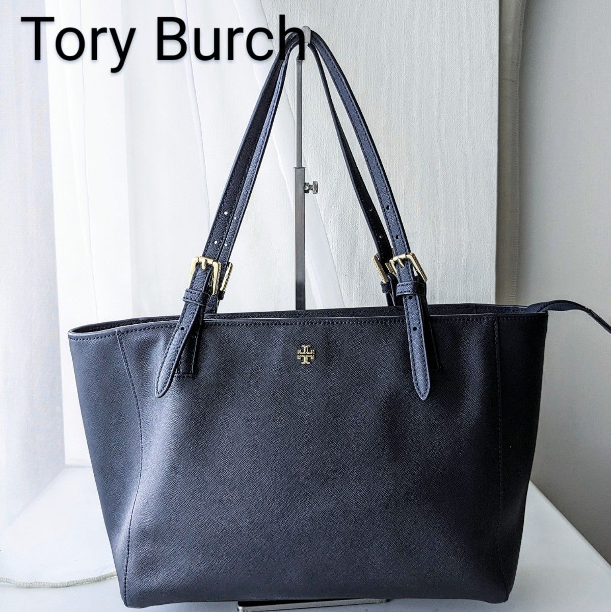 Tory Burch トリーバーチ トートバッグ レザー ネイビー エマーソン