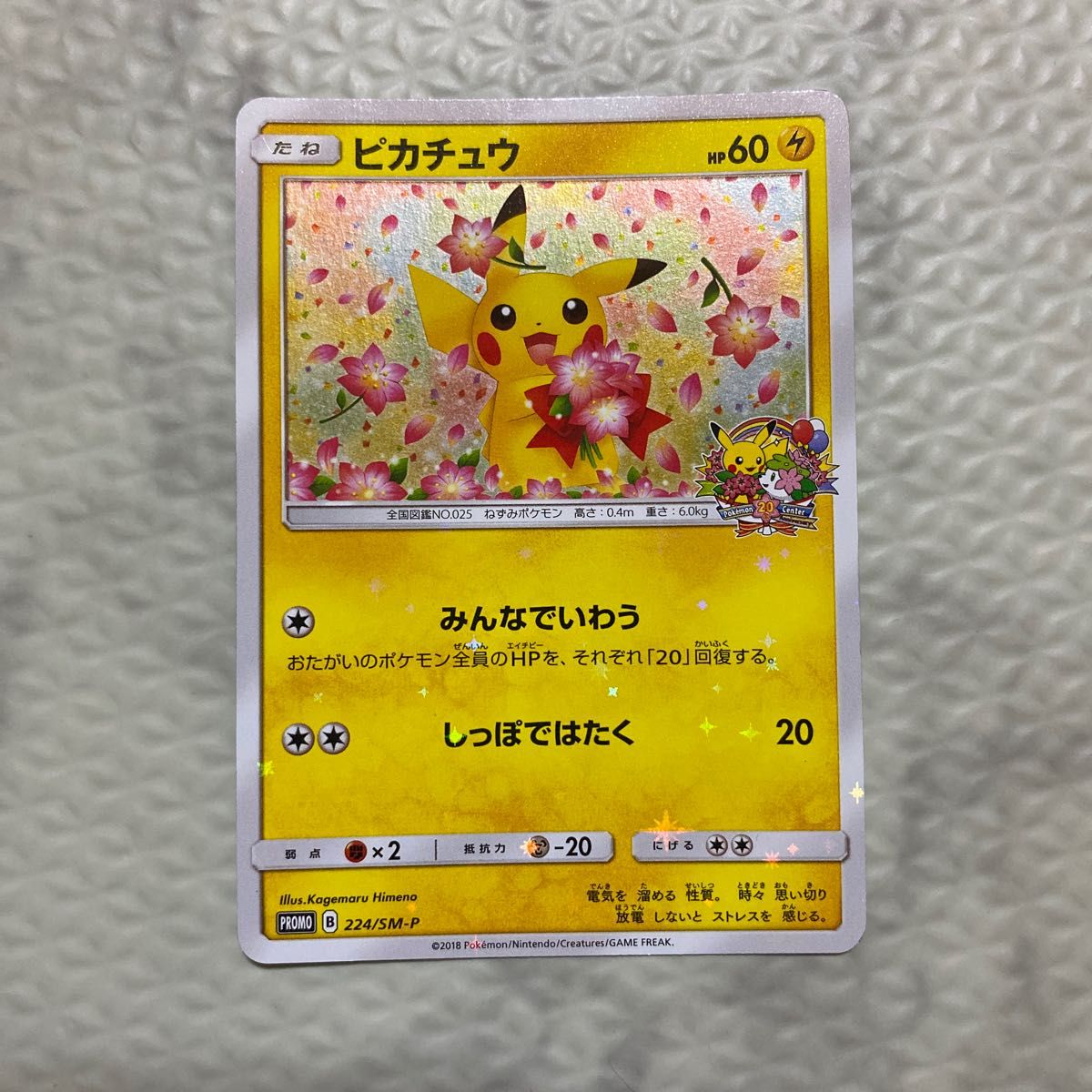 ポケモンカード　プロモ　ピカチュウ  224/SM-P 1枚