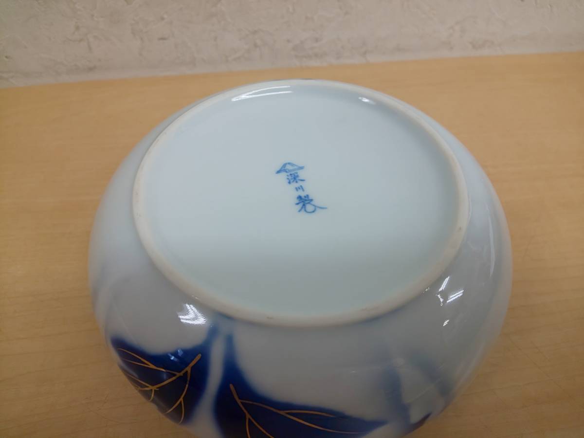 49681F◆深川製磁 有田焼 金牡丹ミル 金彩 磁器 喫煙具 煙草 灰皿_画像7