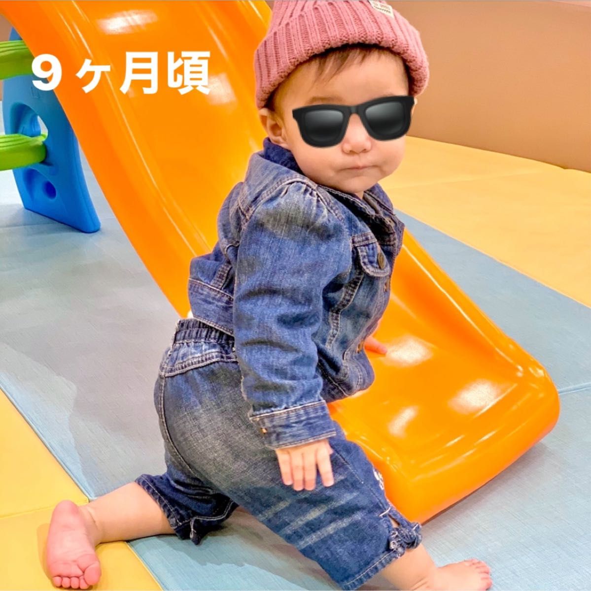 baby gap 4点セット 綿100% デニムジャケット ロンパース トップス ボトムス 着画あり