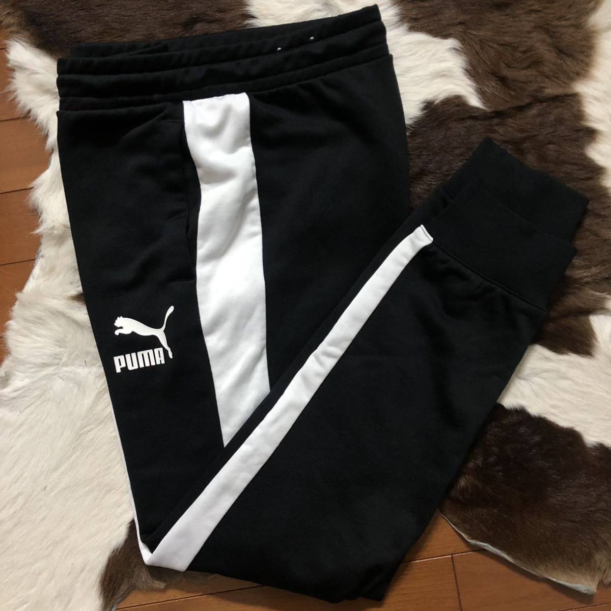 国内正規品 プーマ パンツ PUMA メンズ クラシックス T7 トラック スゥエット ジャージ パンツ 限定(サイズXL）黒白_画像9