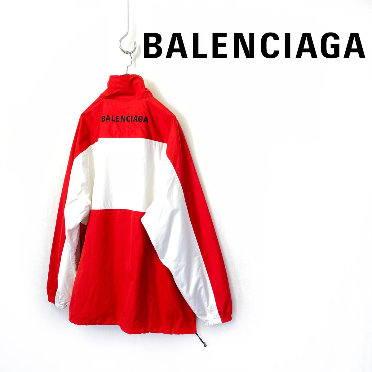 2019AW BALENCIAGA TRACKSUIT POPLIN SHIRT JACKET バレンシアガ ロゴ ナイロン ジャケット size 44 1021805