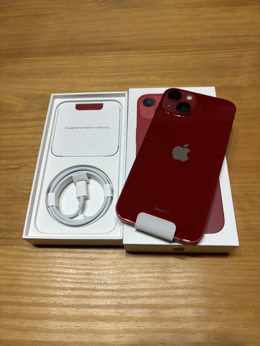 □APPLE iPhone13 128GB SIMフリー RED赤□・美品-