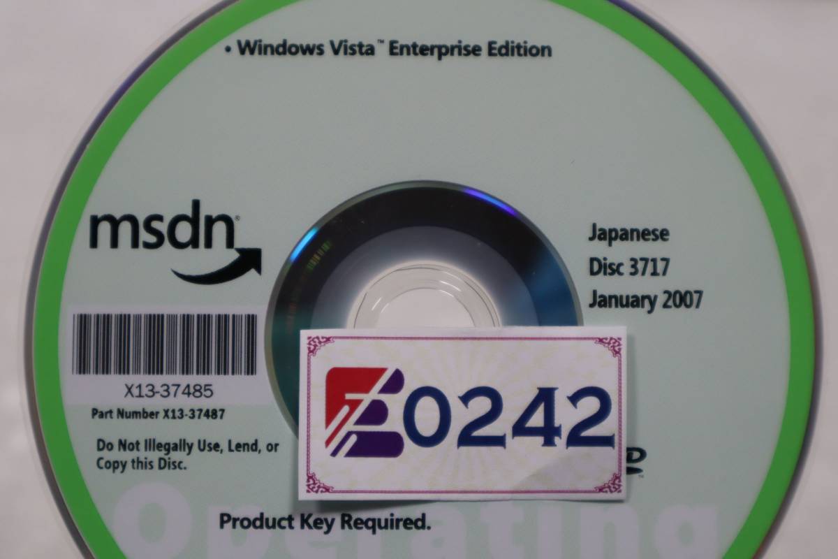 E0242 K L Windows Vista Enterprise Edition ライセンスキーあり_画像4