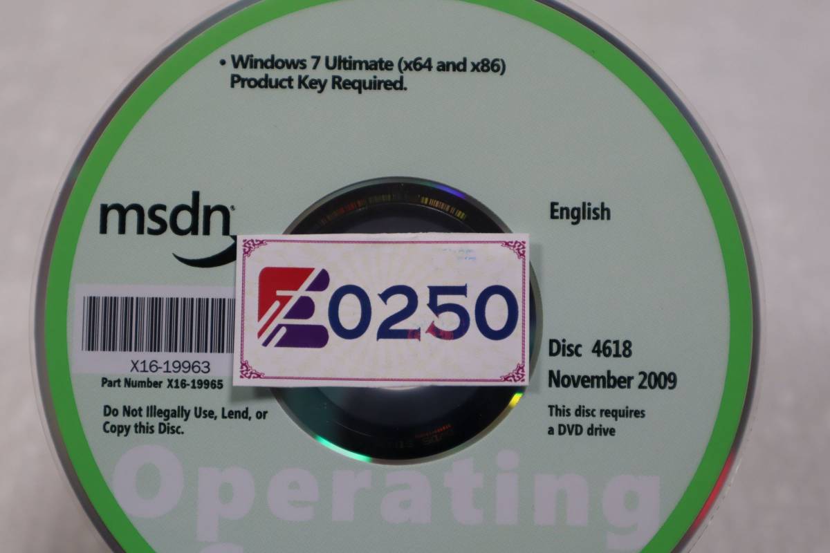 E0250 K L Windows 7 Ultimate (x64 x86) ライセンスキーあり_画像4